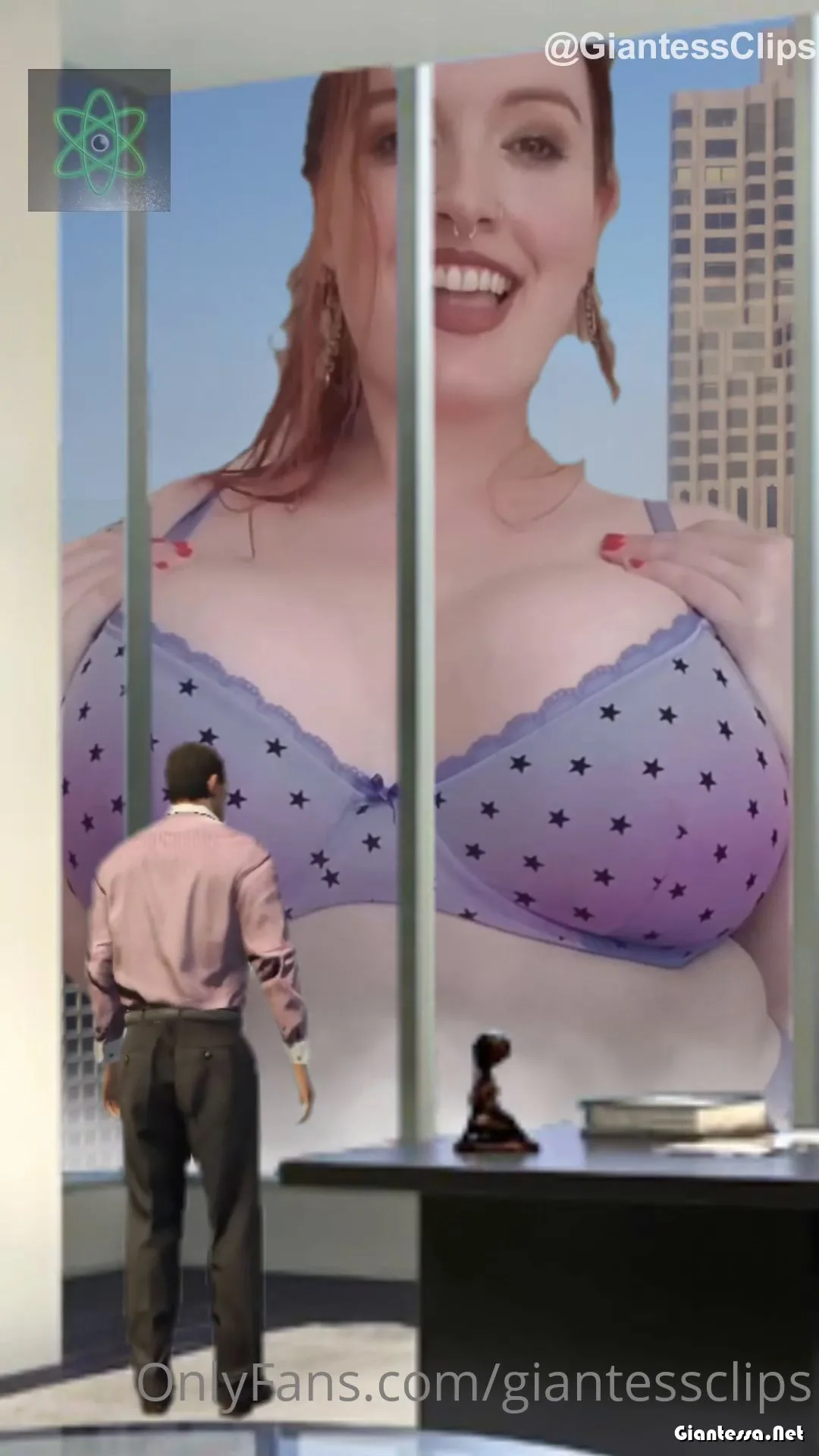 Larger Than Life – Giantess Ginger dancing at your office