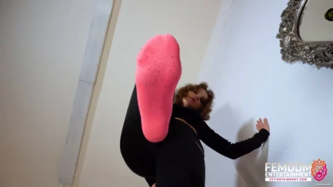FEMDOMSQUAD Video Store – I ll stand in your face with stinky socks!  Sock Trampling POV with Miss King