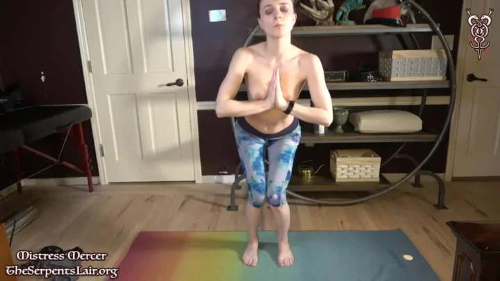 Mistress Mercer starring in video Caught Playing during Yoga after Headstand Cumming