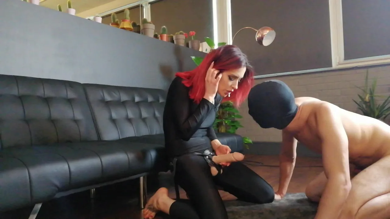 Adreena Angela mistress strapon Oral Training Humiliation for Slave
