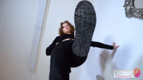 FEMDOMSQUAD Video Store – I will crush you under my dirty sneakers  Giantess Feet and Trampling POV with Miss Kinga  FULL HD