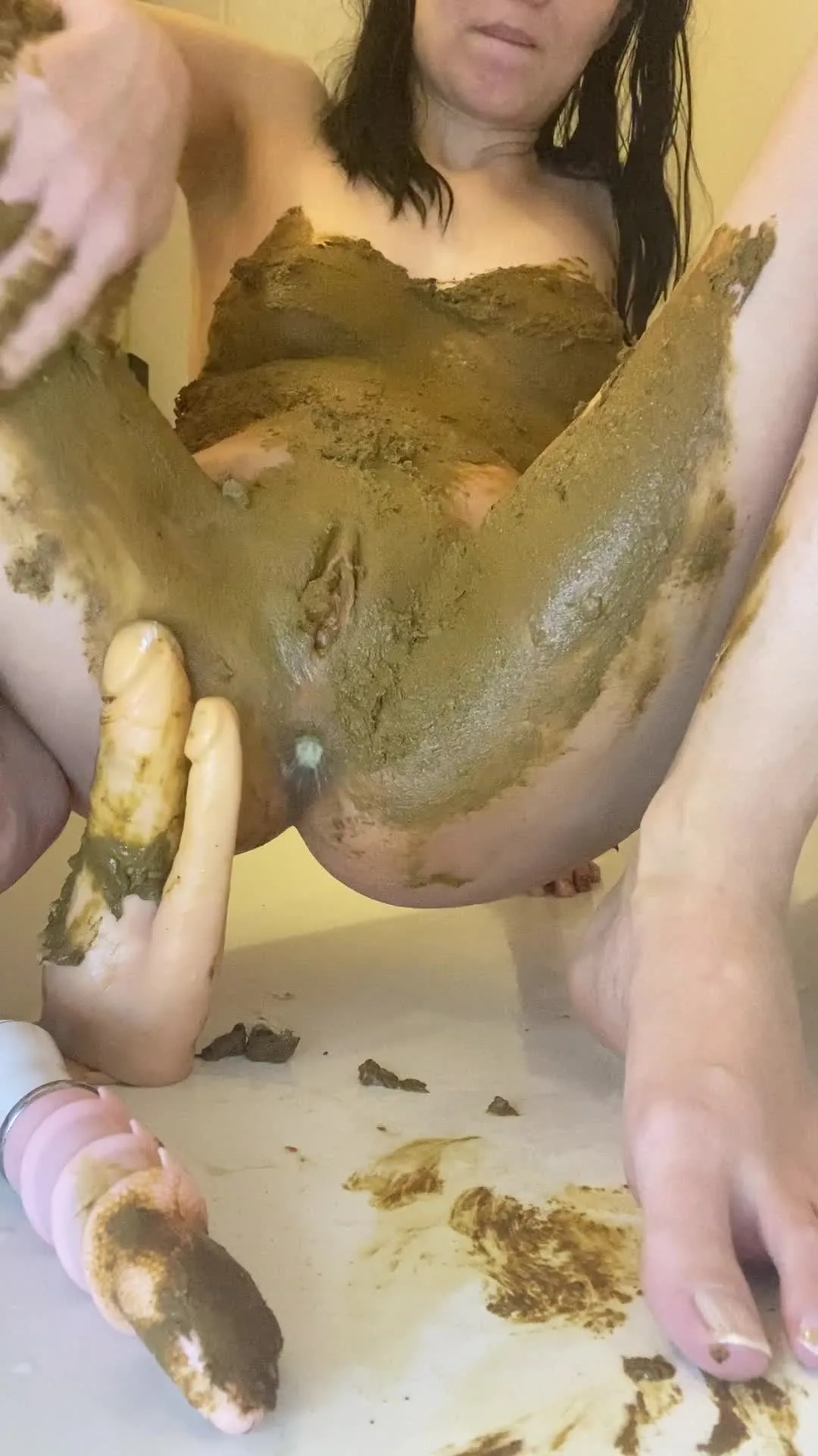 Toy double penetration in shit, scat, fisting, atm with p00girl
