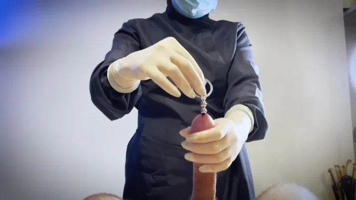 Domina Fire femdom medical bondage CBT Session  Chastity Release